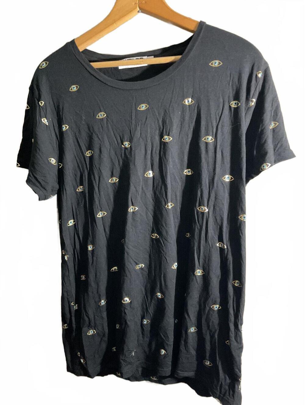 CHRLDR Black T-Shirt with Novelty Eye Print Pattern XL - Picture 2 of 6